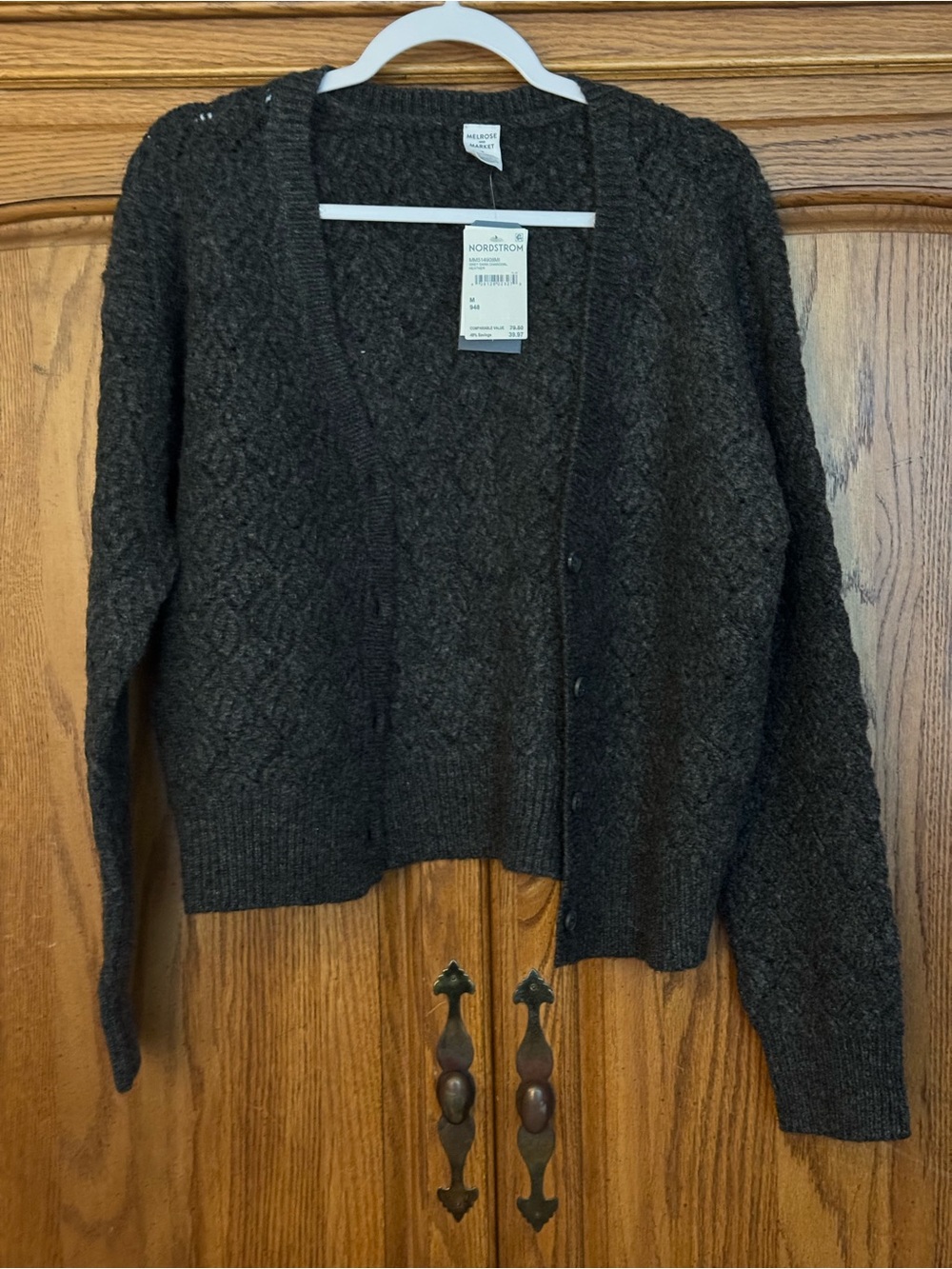 Melrose and Market Charcoal Knit Button Cardigan